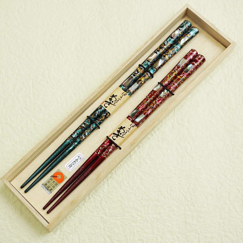 Amazon | 「流紅」 桐箱2膳入り 高級 若狭塗箸 夫婦箸 塗り箸