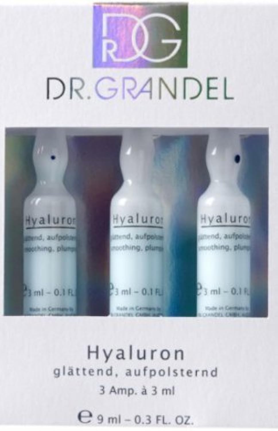 Dr. Grandel Hyaluron 3 Ml – 24 Pack Ampoules Pro Size - Intensive Care Concentrate with 'Wrinkle Fillers' Effect