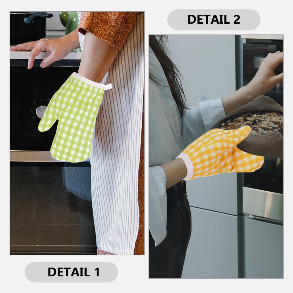 ERINGOGO Maniques Cuisson Polyester Chaleur Cuisine Résistantes en Lot de 2 Pièces, Lavables Main Machine Pâtisserie Four