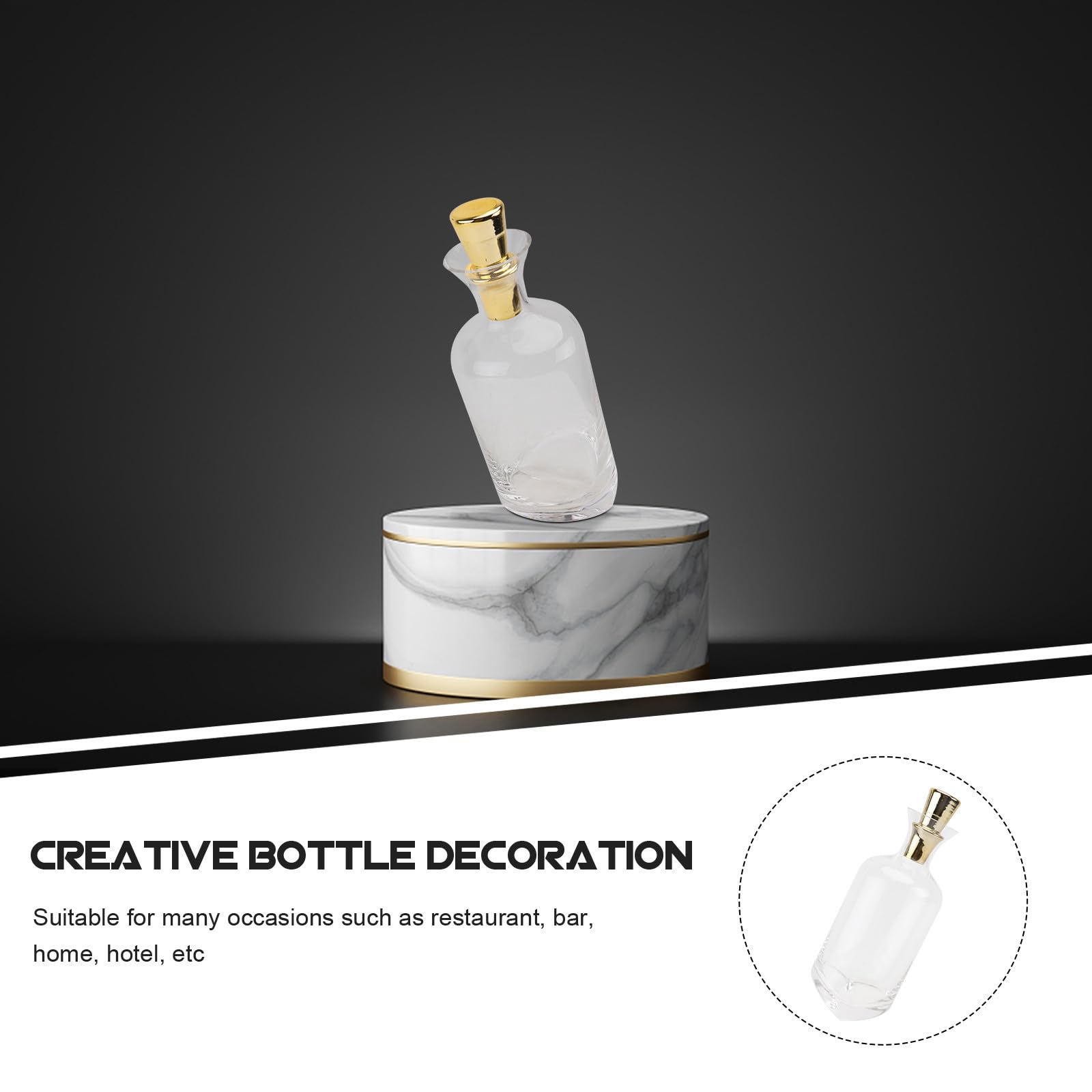 Decanter Inclinato Creativo Coperchio Dorato in Vetro