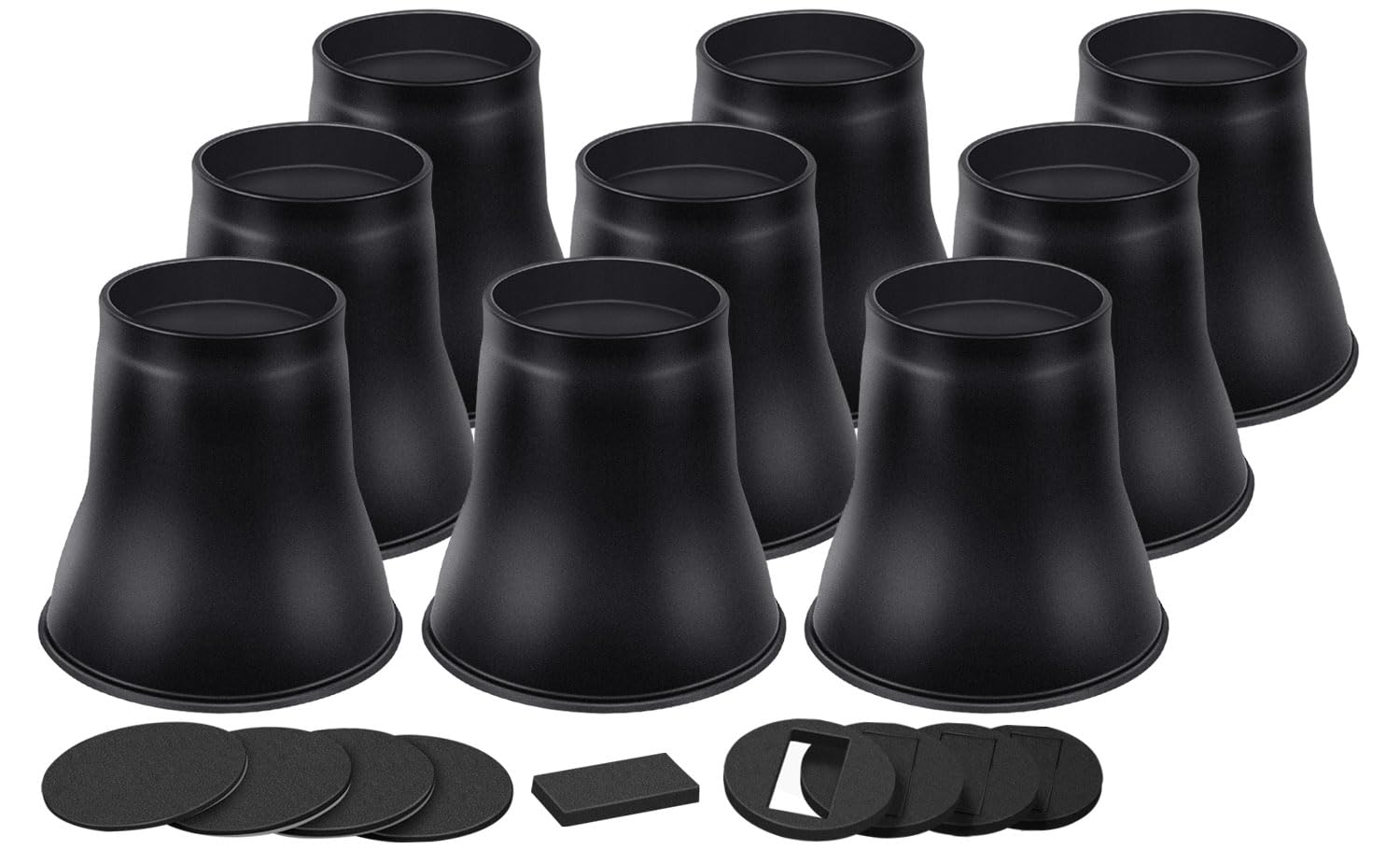 Bed Risers 6 Inch Heavy Duty, Round Furniture Risers for Bed Desk Table Sofa Couch，Bed Lifts Risers, Support up to 6000 Lbs(9 Pack Black)