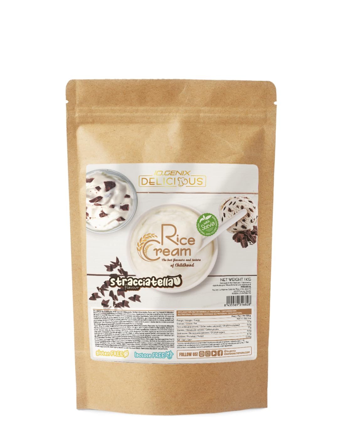 iO.GENIX - Crema de Arroz | 1 kg | Harina de Arroz Precocida | Fuente de Energia | Buena Digestibilidad (White Choco Rings) — view 17