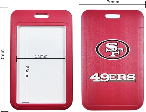 Miniatura 4 de Team 49ers - Soporte para tarjetas de identificación con cordón, tarjetero de identificación de moda con cordones retráctiles, fibra suave, clip de
