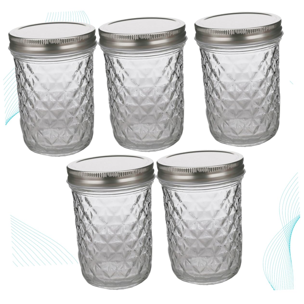 Zerodeko Glasflasche in Flaschenform 5 Stück, 350ml, Wiederverschließbar | Süßigkeiten und Beef Jerky, Dicht Versiegelt mit Spenderfunktion, für Zuhause und Reiseverpackung
