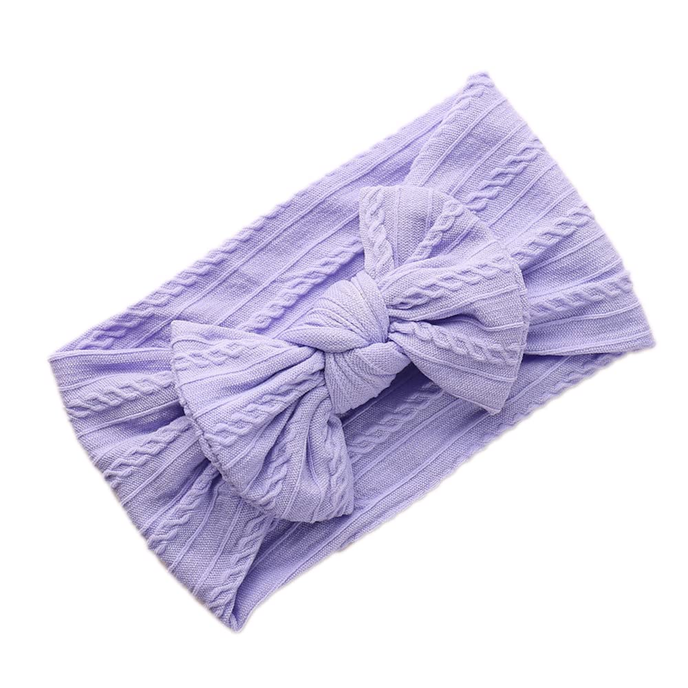 Anevous Pack of 2 Baby Turban Headbands, Baby Nylon Headbands, Baby Bow Headbands, Soft Bow Headwear, Elastic Hair Bands for Newborns, Toddlers, Purple โ image 1