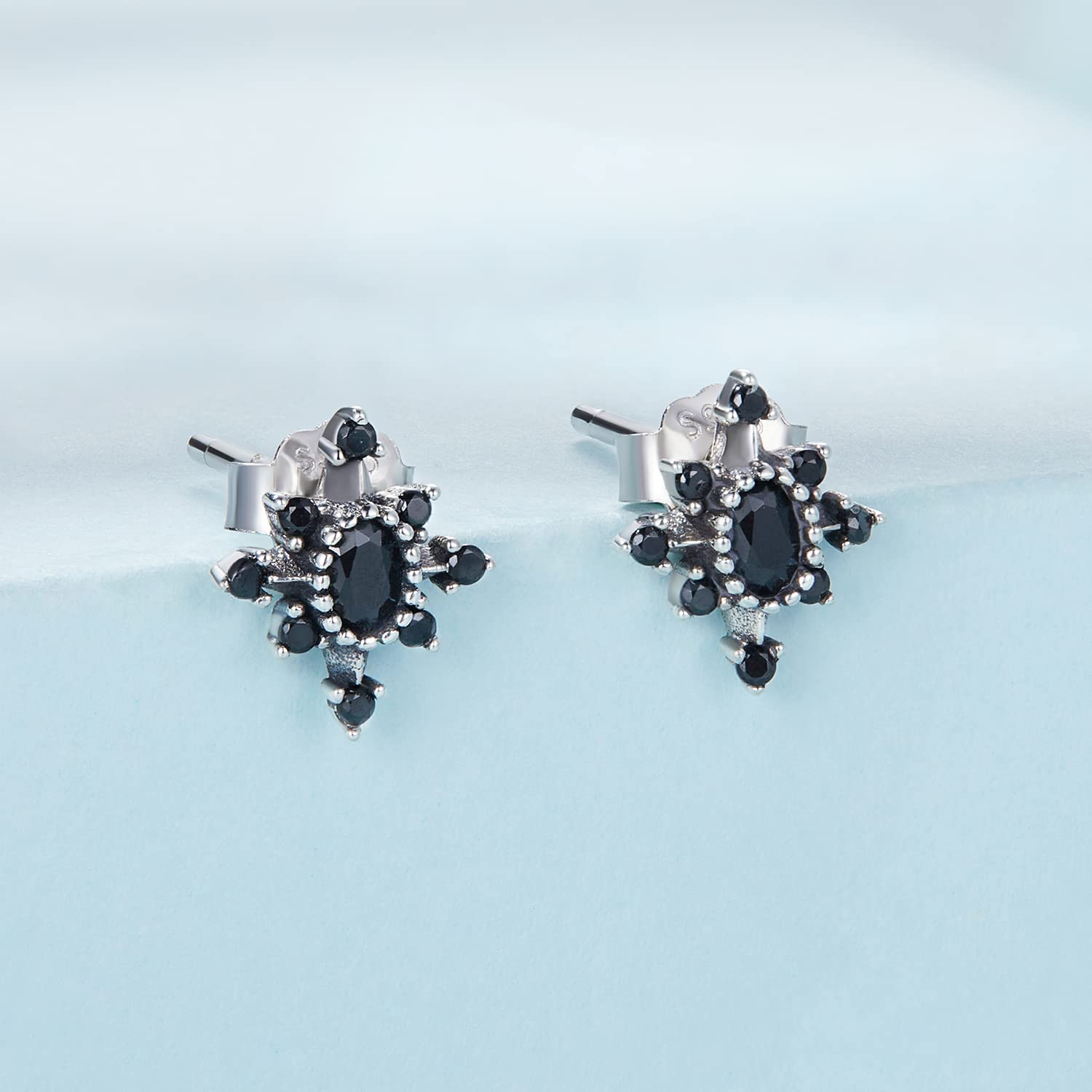 Orecchini a perno a forma di stella, in argento Sterling 925, leggeri, comodi per tutti i giorni