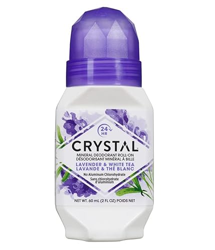 Crystal- Desodorante mineral Roll-On manzanilla y té verde, paquete de de 12