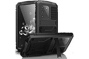 CHENXI Galaxy S20 Ultra Waterproof Case, Aluminum Metal Shockproof Military Heavy Duty Case (Black)