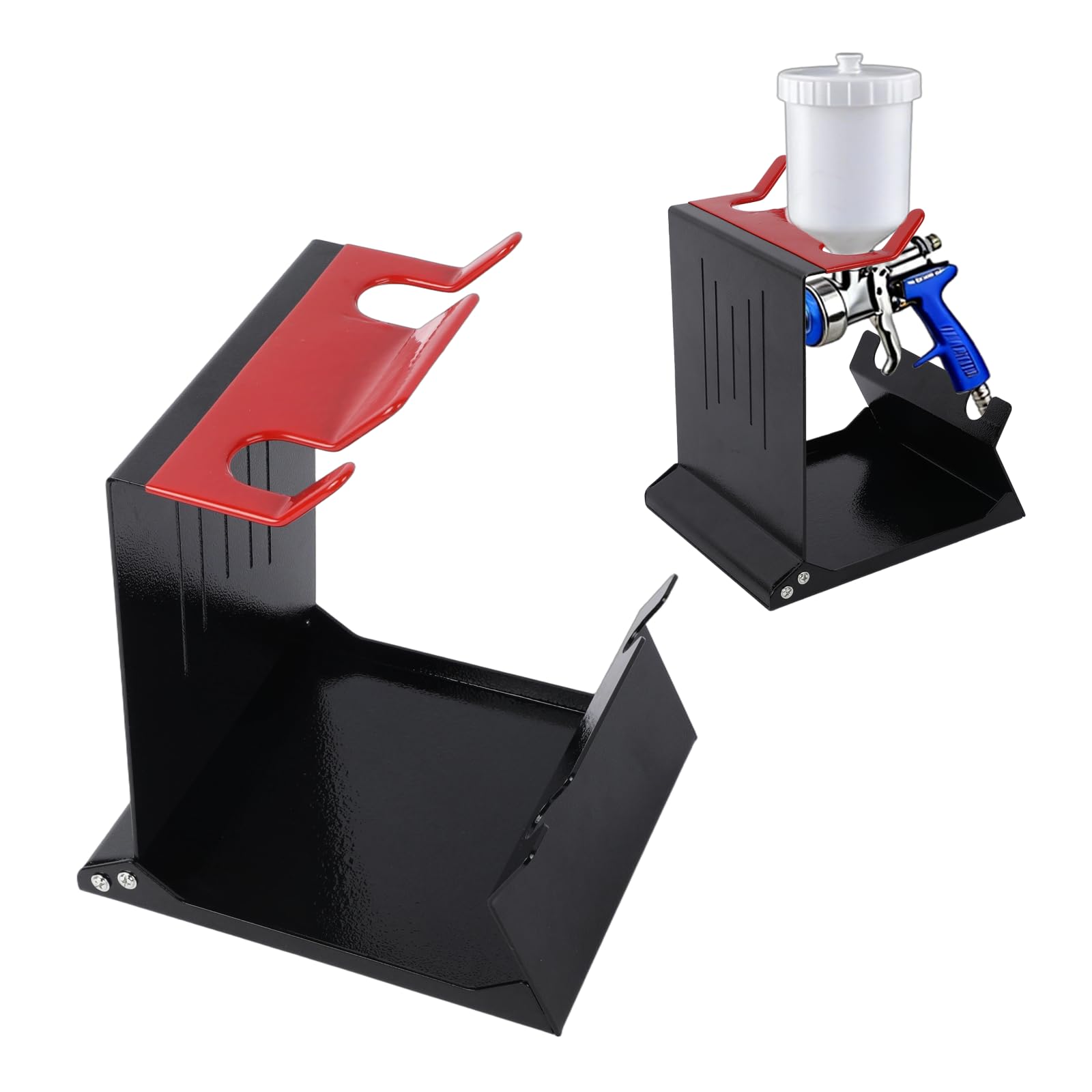 LUTIFIX Pistolas de pintura y accesorios, soporte para pistola de pintura en aerosol de alimentación por gravedad, soporte para pistola de pulverización de pintura para banco de trabajo/mesa/estación - 1