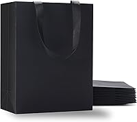 Vista 10 de Bolsas de regalo blancas con asas, 20 bolsas de regalo de papel blanco de 5.25 x 3.75 x 8 pulgadas con asas de cinta a granel, bolsa de papel kraft