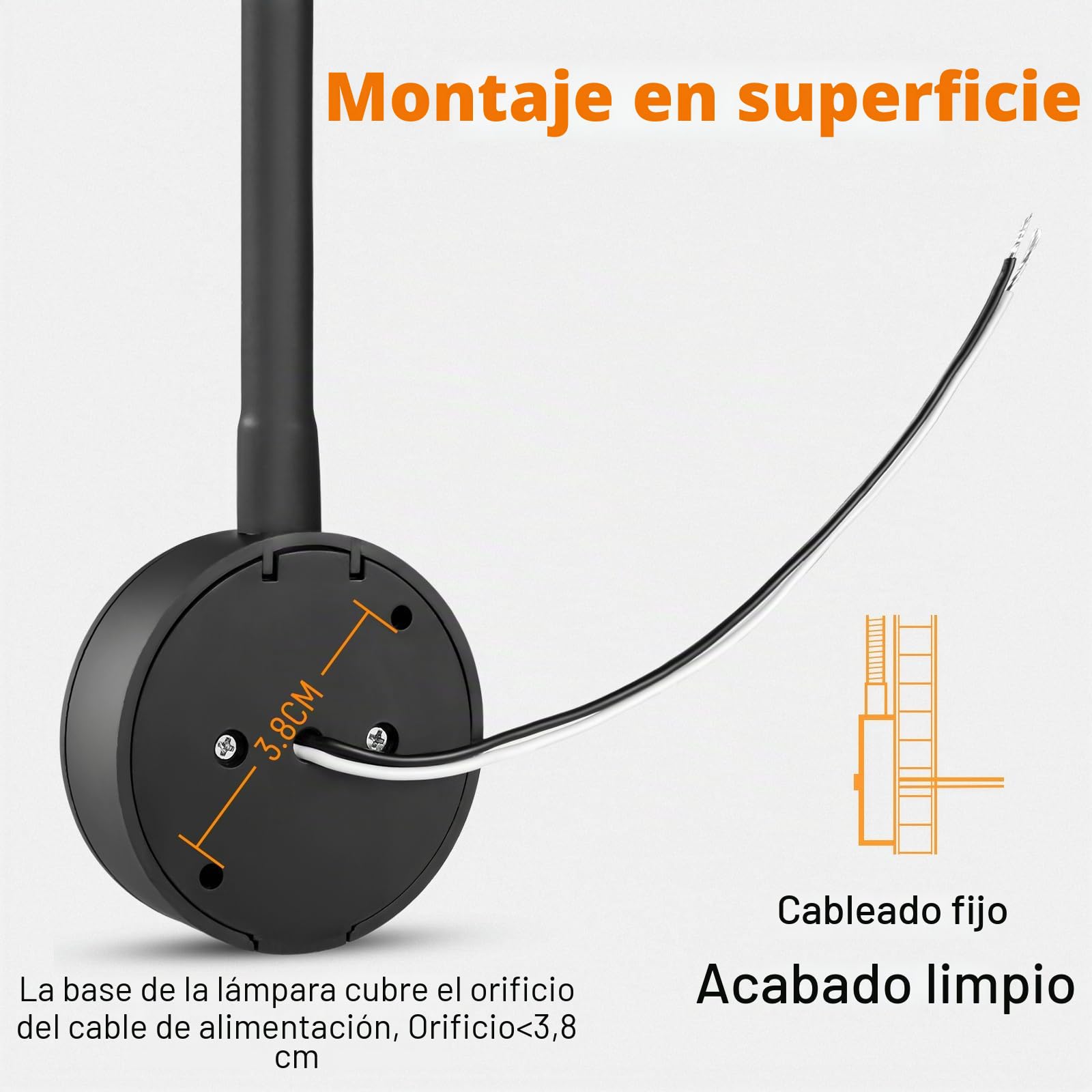 Lámpara de lectura LED 12V Camper Junto a la Cama 24V pared regulable flexible cuello de cisne para Autocaravana Furgoneta Barco Cabina, Equipado Cargador USB&Pulsador Regulador(Negro)