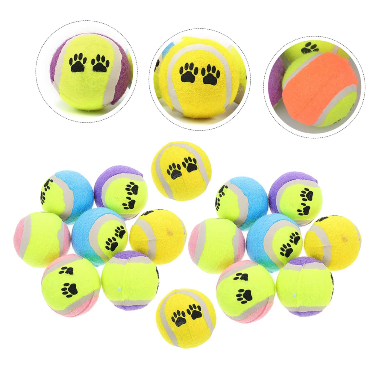 Toddmomy 16pièces Balles pour Chiens Jouets De Et Entraînement pour Chiots Coloris Variés De Résistantes Aux Morsures Et Flottantes