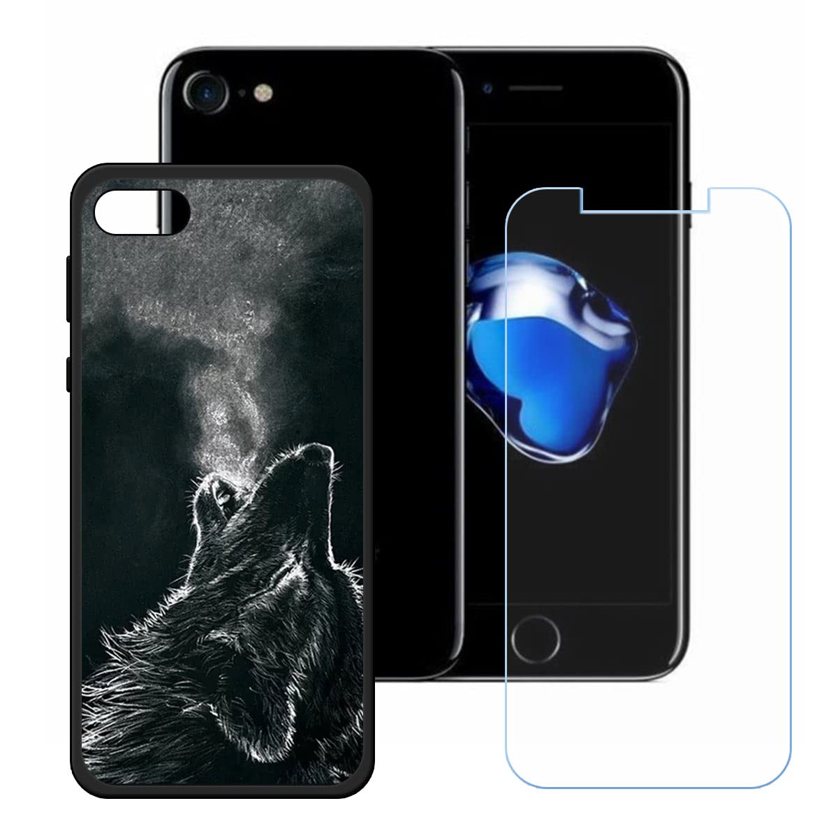 Amazon.com: TPU Cover for iPhone 8 + HD Tempered Glass, Silicone