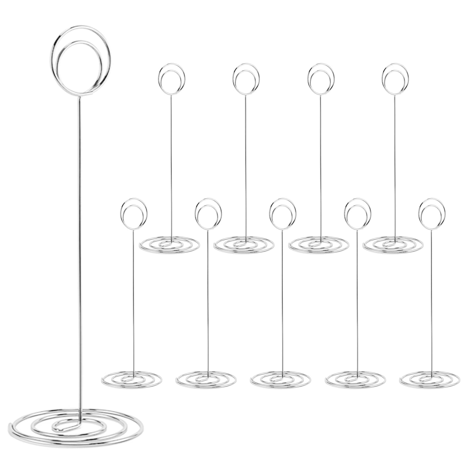 Table Number Holders, 10PCS Place Card Holder, Photo Holder (8.7" Silver)