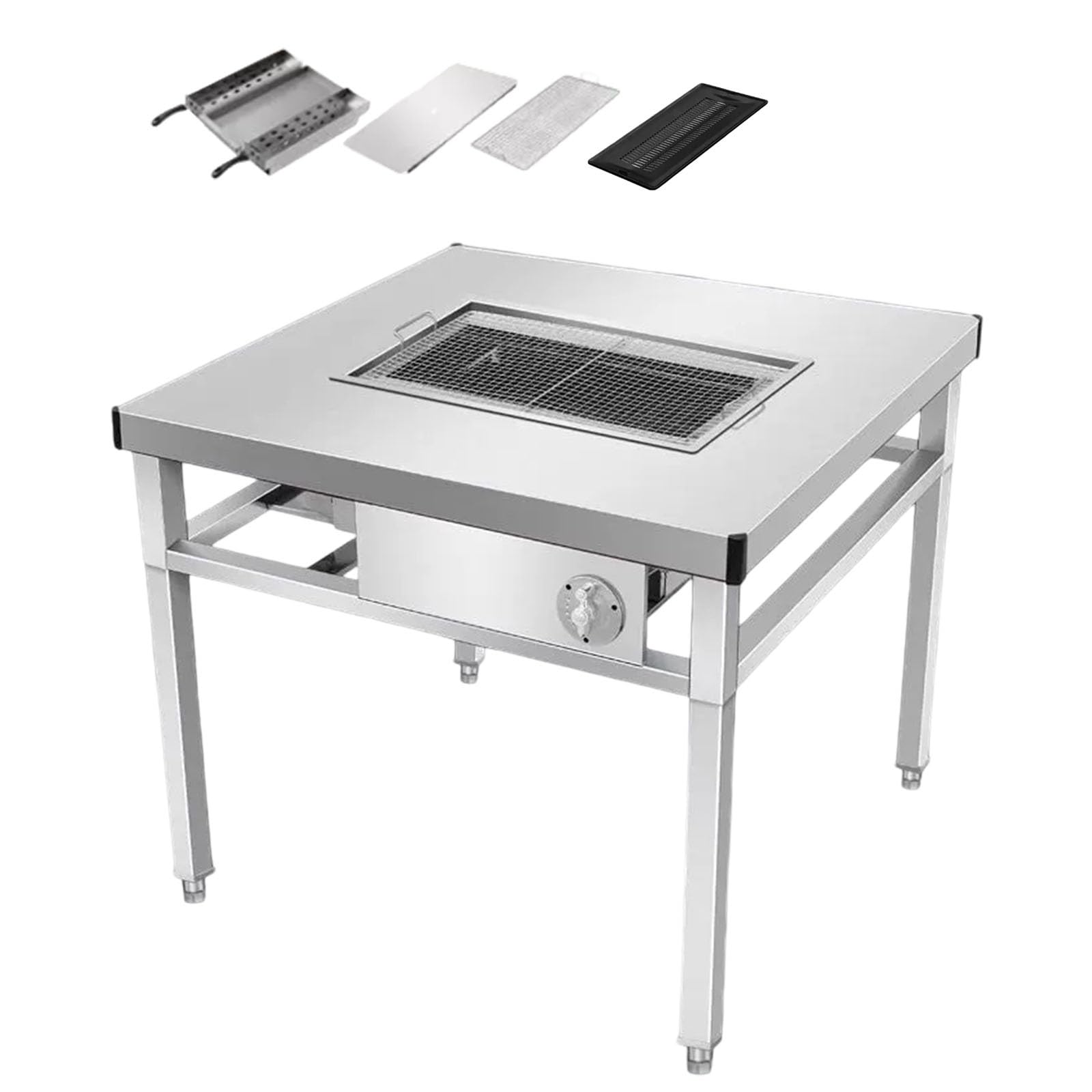 Jidanmian A Indoor Smokeless Charcoal Grill Table, Bbq Dining Table