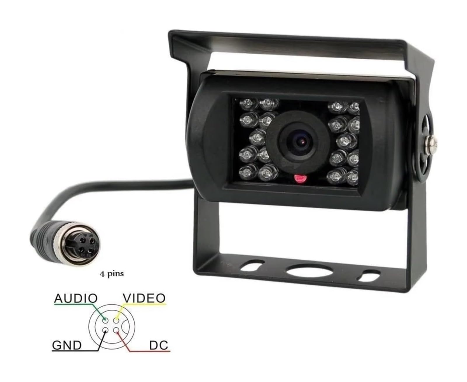 Kit Visión Trasera para Coche 2 Cámaras Marcha Atrás Monitor TFT 7 Pulgadas para Autocaravana Autobús Camión 12V 24V Cámara de Respaldo