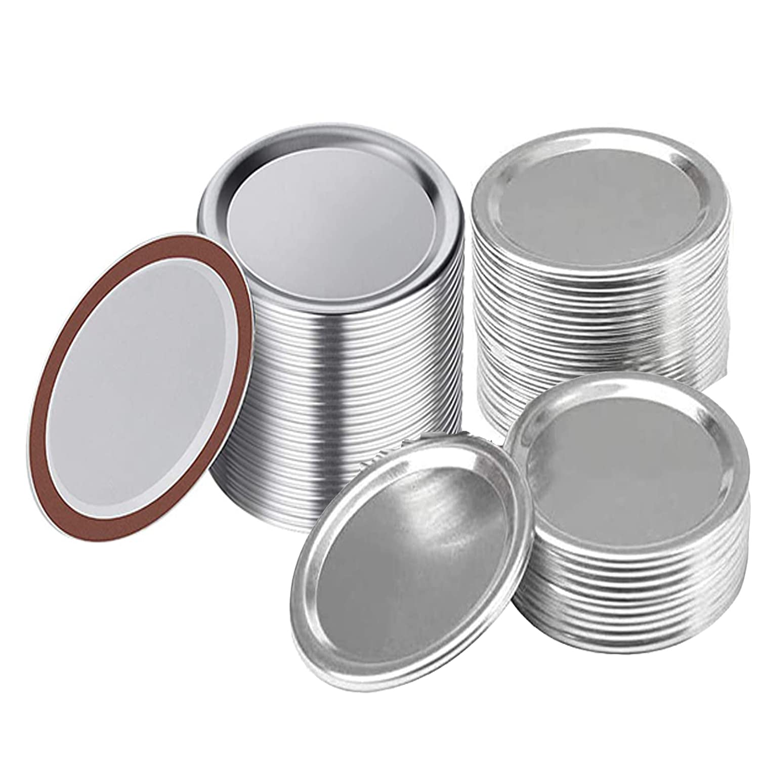 70pcs Canning Lids for Mason jar, Regular Mouth Canning Lids for Ball Canning jars, 70mm Metal Mason Jar Lids for Canning. (Split-Type Lids with Silicone Seals Rings)