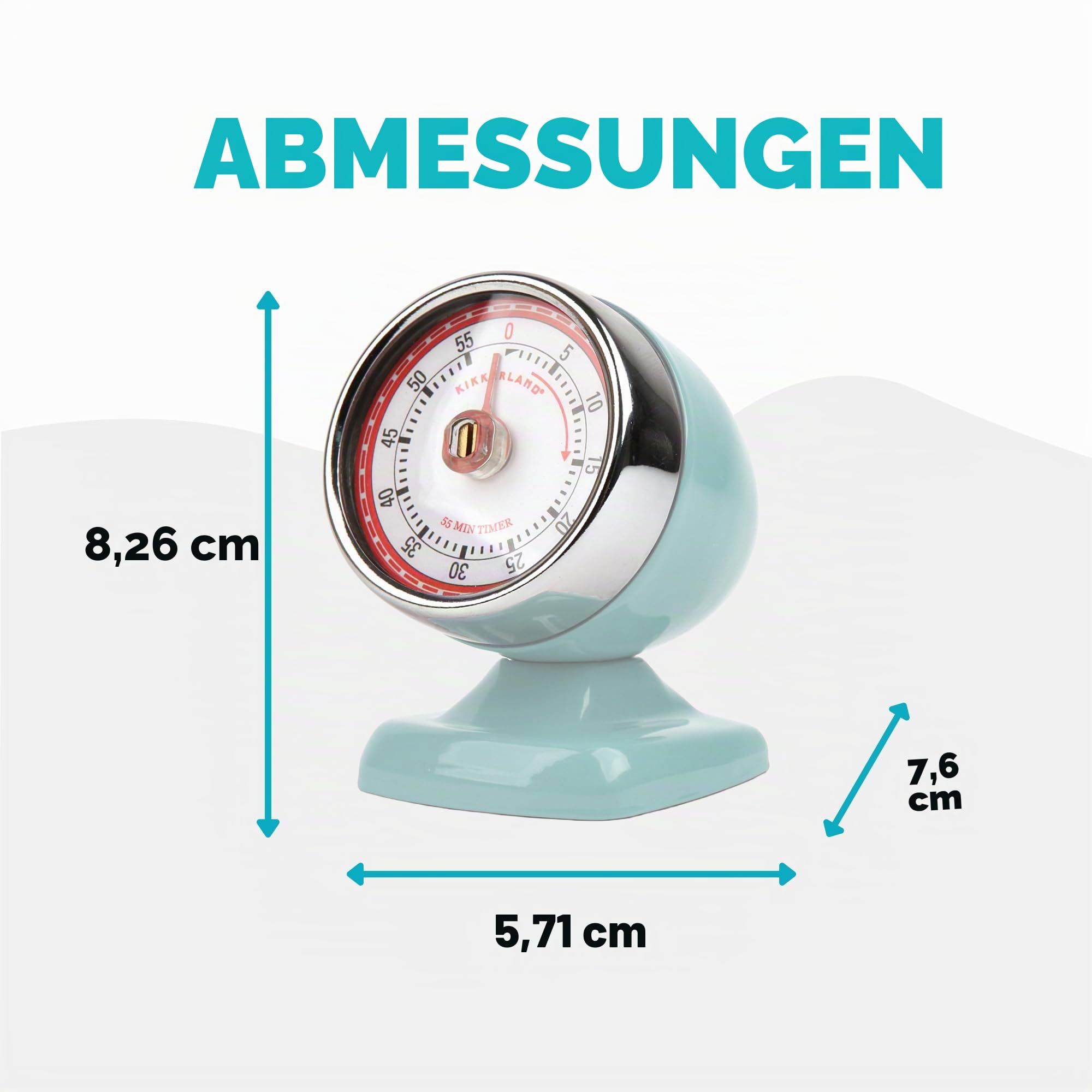Kikkerland Vintage Streamline Küchentimer Blau