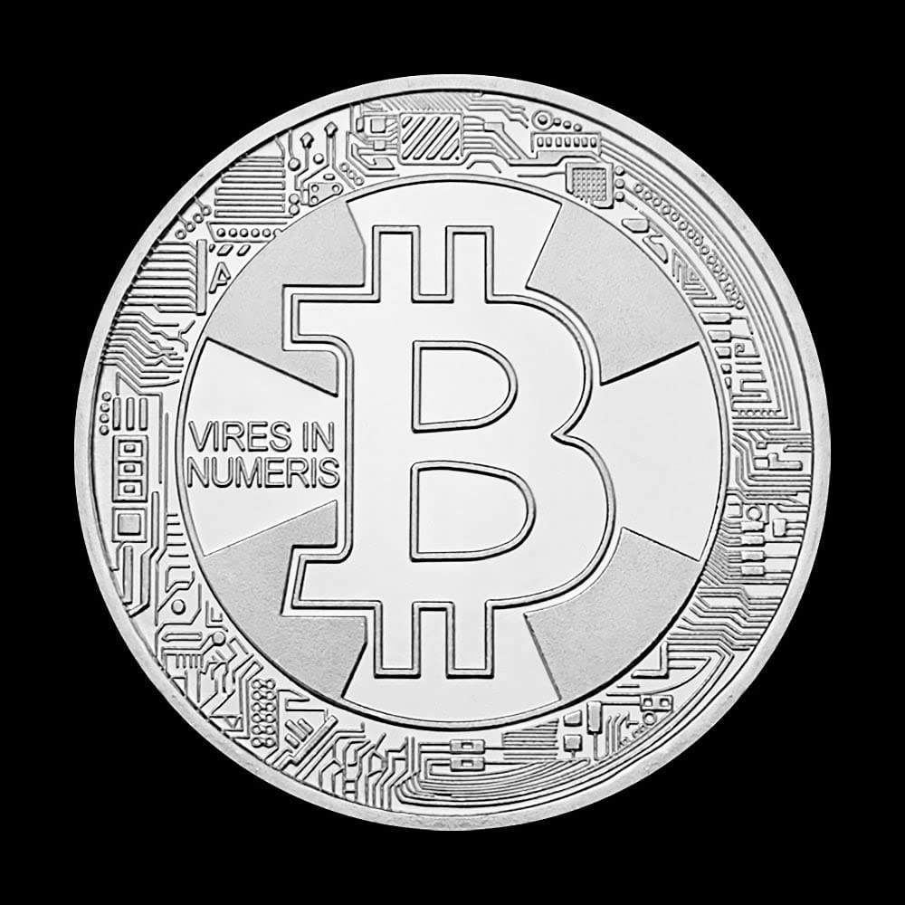 Amazon.co.jp: ビットコイン銀メッキコイン 記念コイン 収集価値のあるお土産とギフト CGMiner ビットコイン暗号通貨 暗号コイン :  ホビー