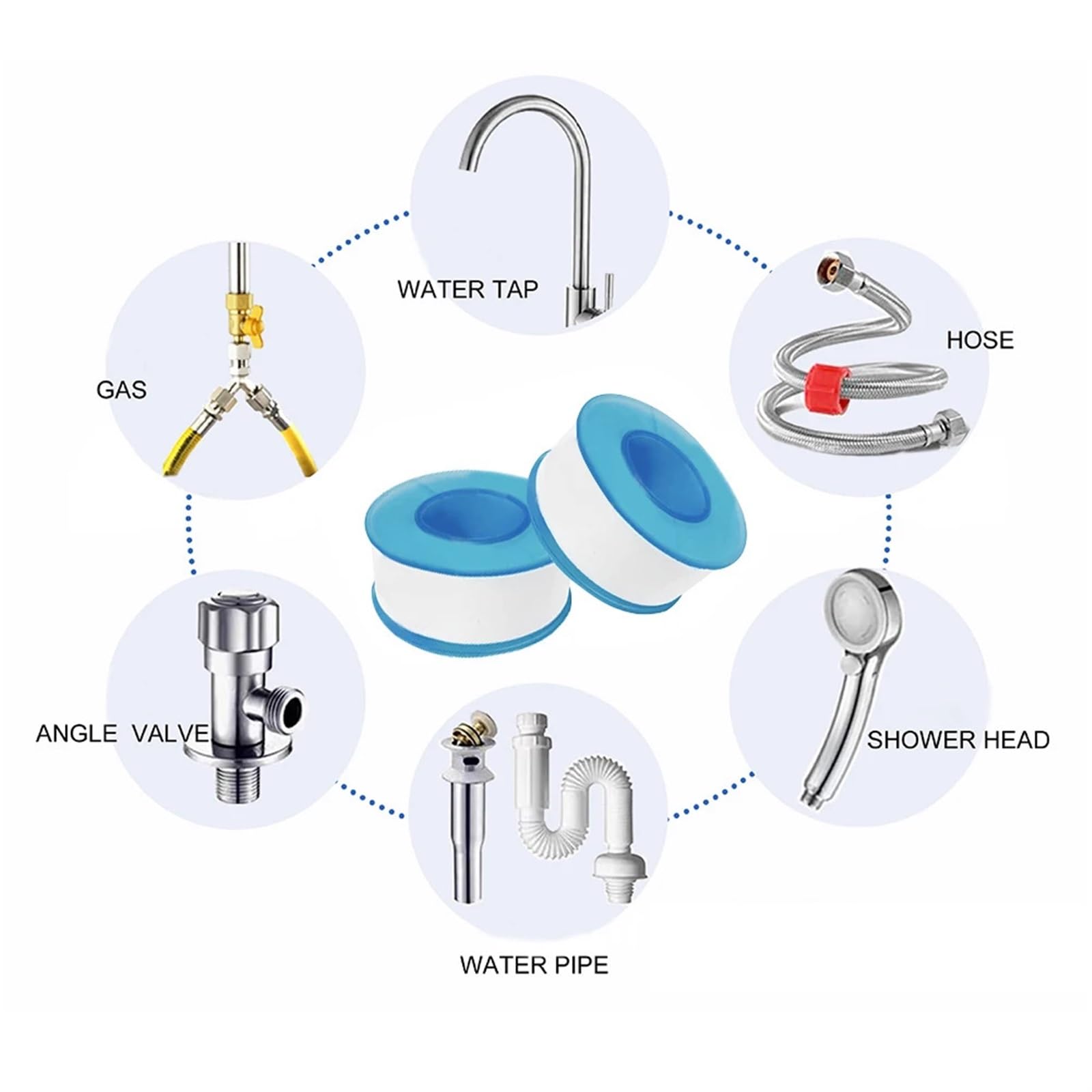 Dichtungsband für Sanitärinstallationen, 3 Stück, ölfrei, auslaufsicher, für Abflussstopfen, Wasserrohre und Armaturen, Reparaturwerkzeug, Klebstoffe und Dichtstoffe