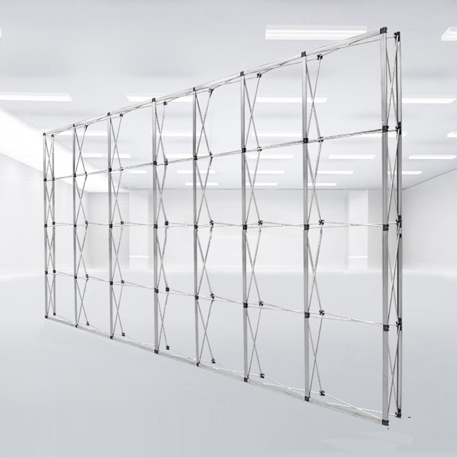 KJZQXYX Display Stand Tension Backdrop Booth Frame, Folding Aluminum Trade Show Exhibition Banner Stand, for Events and Conferences ( 4*7 grid)