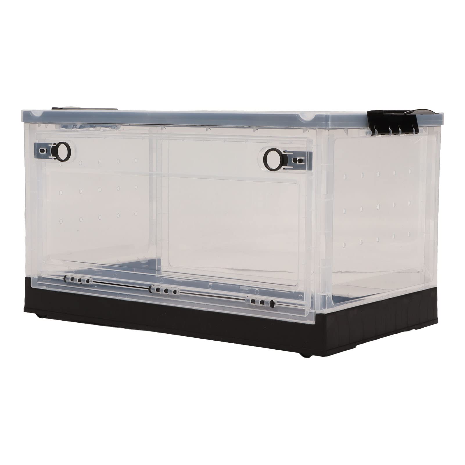 Dilwe Grande Serbatoio Trasparente per Criceto Traspirante con Design della Porta Anteriore per Criceto Dorato Chipmunk Cole Duck (BLACK)