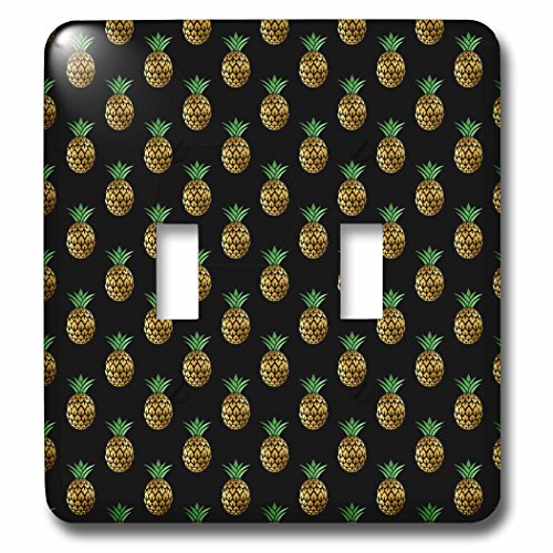 Interrupteur à baïonnette noir et or motif ananas tropical chic - 2