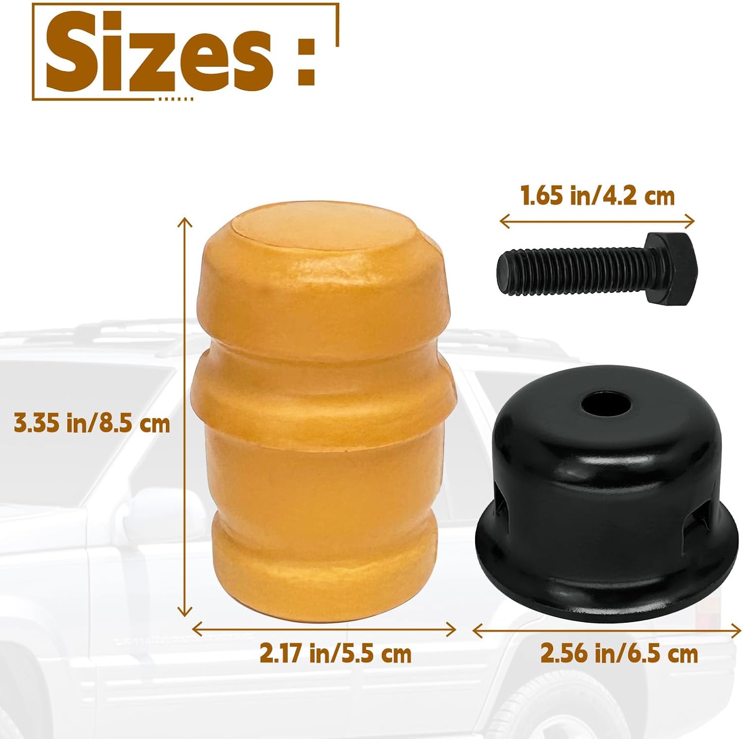4 Pcs Bump Stops with Cups Brackets Compatible with 1993-1998 Jeep Grand Cherokee ZJ 1997-2006 Wrangler TJ Replace 52087636AC 52087636AB