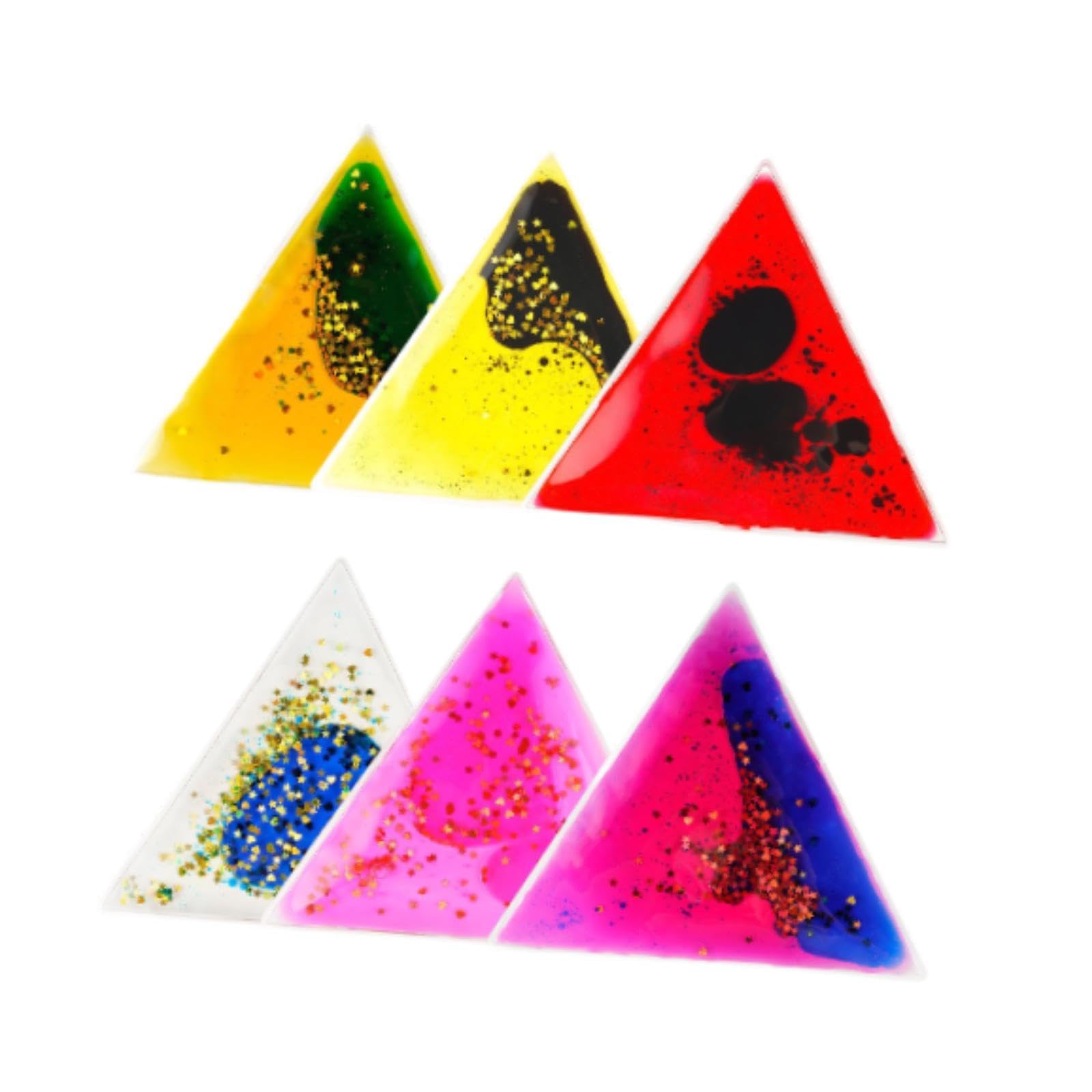 6 Piezas Juguetes Sensoriales Gel Líquido para Niños con Función de Desarrollo Sensorial Juguetes de Fidget Juguetes de Tapete de Agua Adecuado, tal como se describe, Triángulo