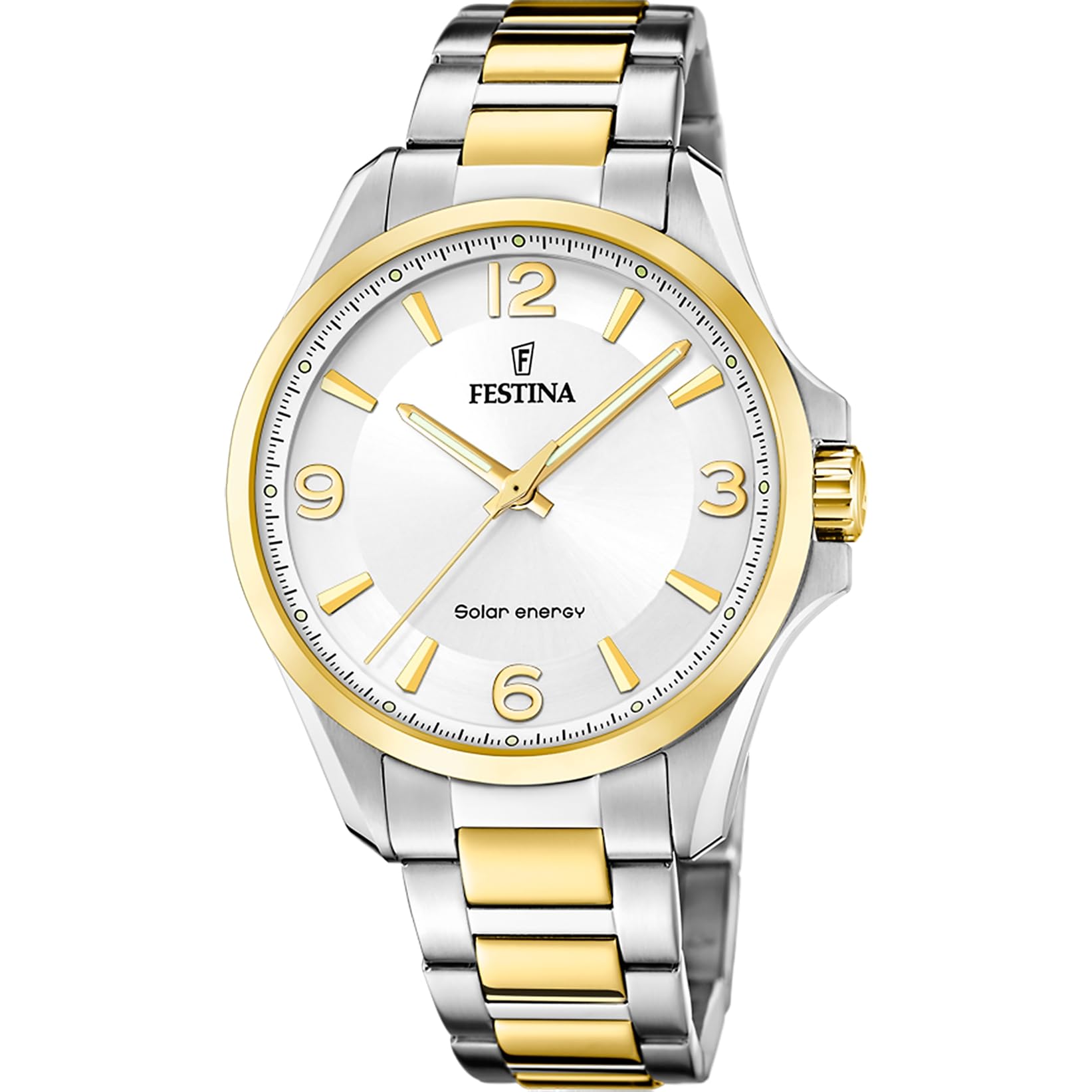 Festina Orologio Uomo Solar in Acciaio Inossidabile 316l Multicolore | Vetro Minerale ad Alta Resistenza, Impermeabile 5 ATM F20657/1 Solar Energy