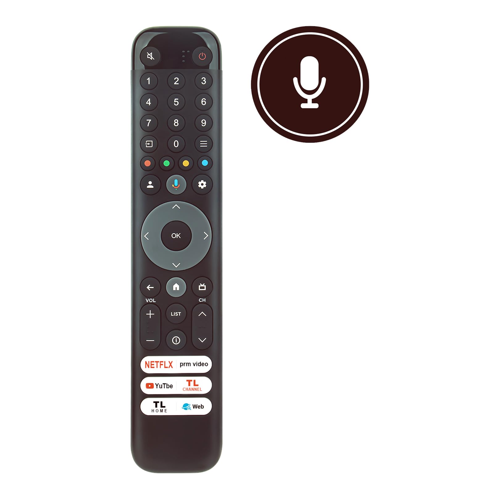 ALLIMITY RC833 GUB1 Remote Control Replacement fit for TCL LED LCD TV 50C643 55C745 65C64375P745 85V7A 75C641 75C845 98P745 50C805 50C745 65C745 43C643 50C645 50QM8B 55C641 55C643 55C749 55C845 - Image 3