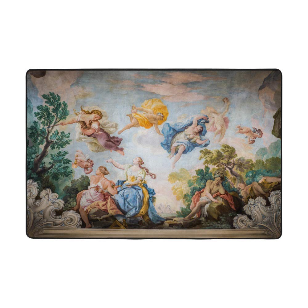 Tapis peinture à l'huile humaine pour ambiance cocooning chambre et salon