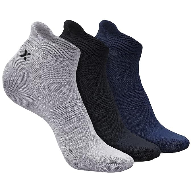 Image of Men's Low Cut Ankle Socks Pack | Bamboo Cushioned Sports Socks for Gym, Running, Walking
