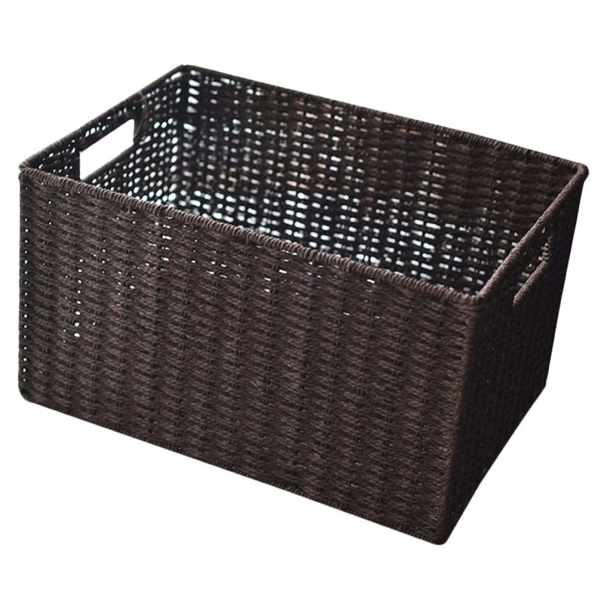 Panier en osier tressé de 30 cm, boîte de rangement robuste et artisanale