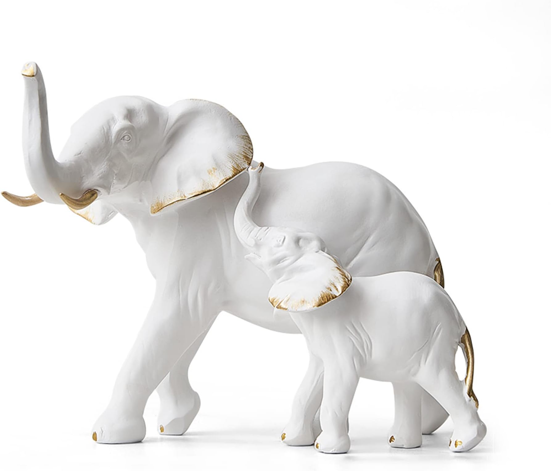XINXUAN Elephant Statues Home Decor, Elephant Decor Brings Good Luck, Bookshelf Decor, Living Room Decorations, TV Stand Decor, Elephant Figurines, Elephant Gifts for Women (White Elephant Statue)