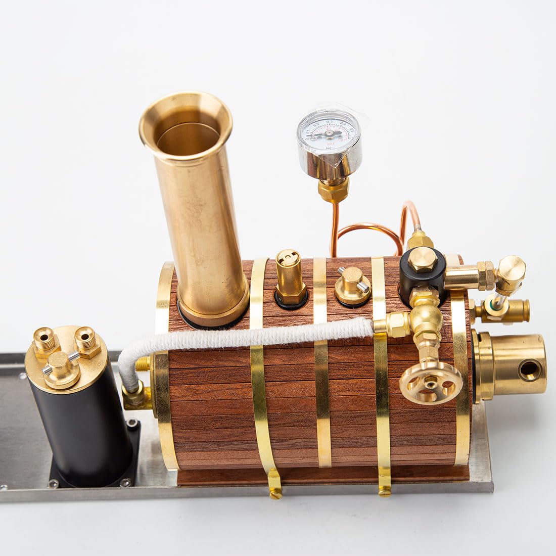 B-1 Dampfkessel Modell für EIN-/Zwei-/Dreizylinder Dampfmaschine Modell, Horizontales 200ML Kesselmodell Boiler Modellbausatz für 70cm Dampfschiffe, Ornament Geschenk -RTR