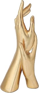 Elegant Golden Hands Resin Sculpture - Versatile Gold Home Decor Statue for Bedroom, Office, Wedding Gifts (9" Tall)