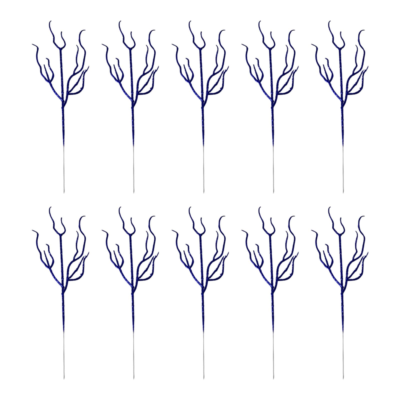 KAQNTUD Pack of 10 Synthetic Leaf Branch Glittering Christmas Picks Artificial Flower Leaves for Holidays Flower Arrangements Party Decoration Branches