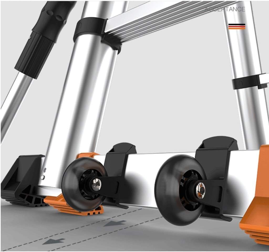 Telescoping Extension Ladder,Telescoping Ladders 30 FT Aluminum Telescoping Ladder,One-Button Retraction Extension Ladder,Collapsible Ladder with Spring Loaded Locking Mechanism Stabilize