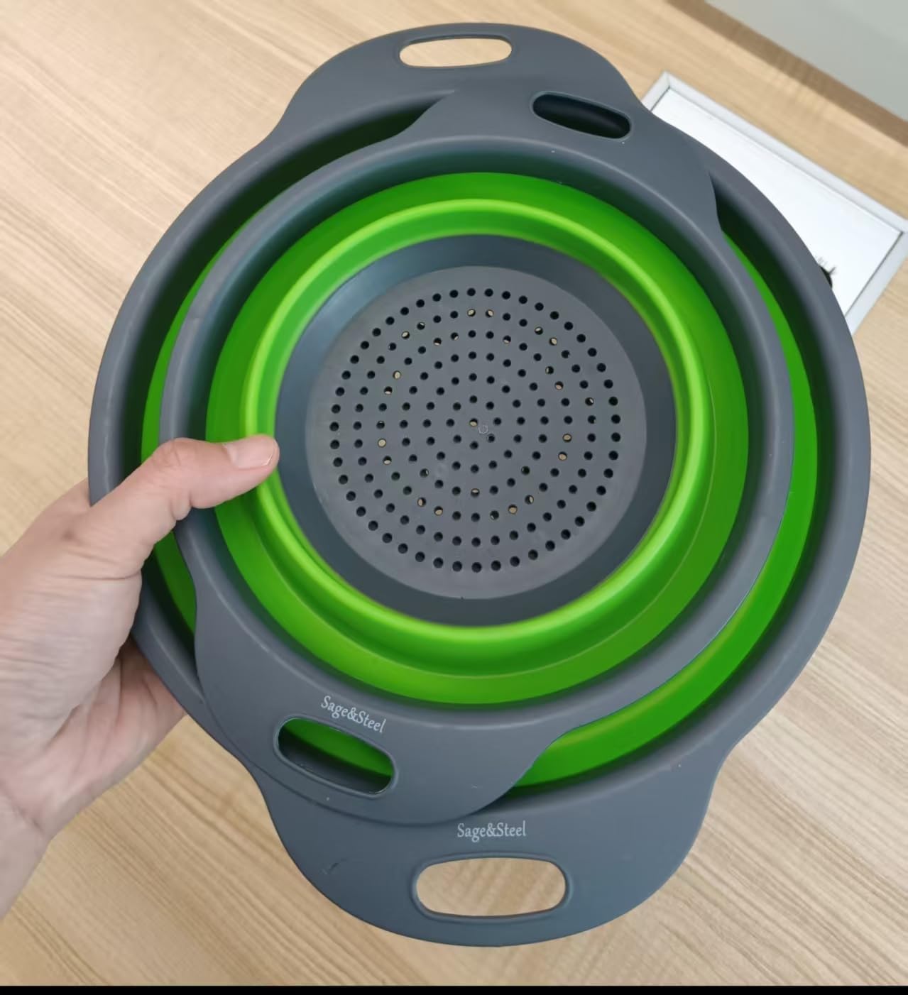 Sage & Steel Silicone Sink Strainer— Collapsible Design for Kitchen Straining and Rinsing