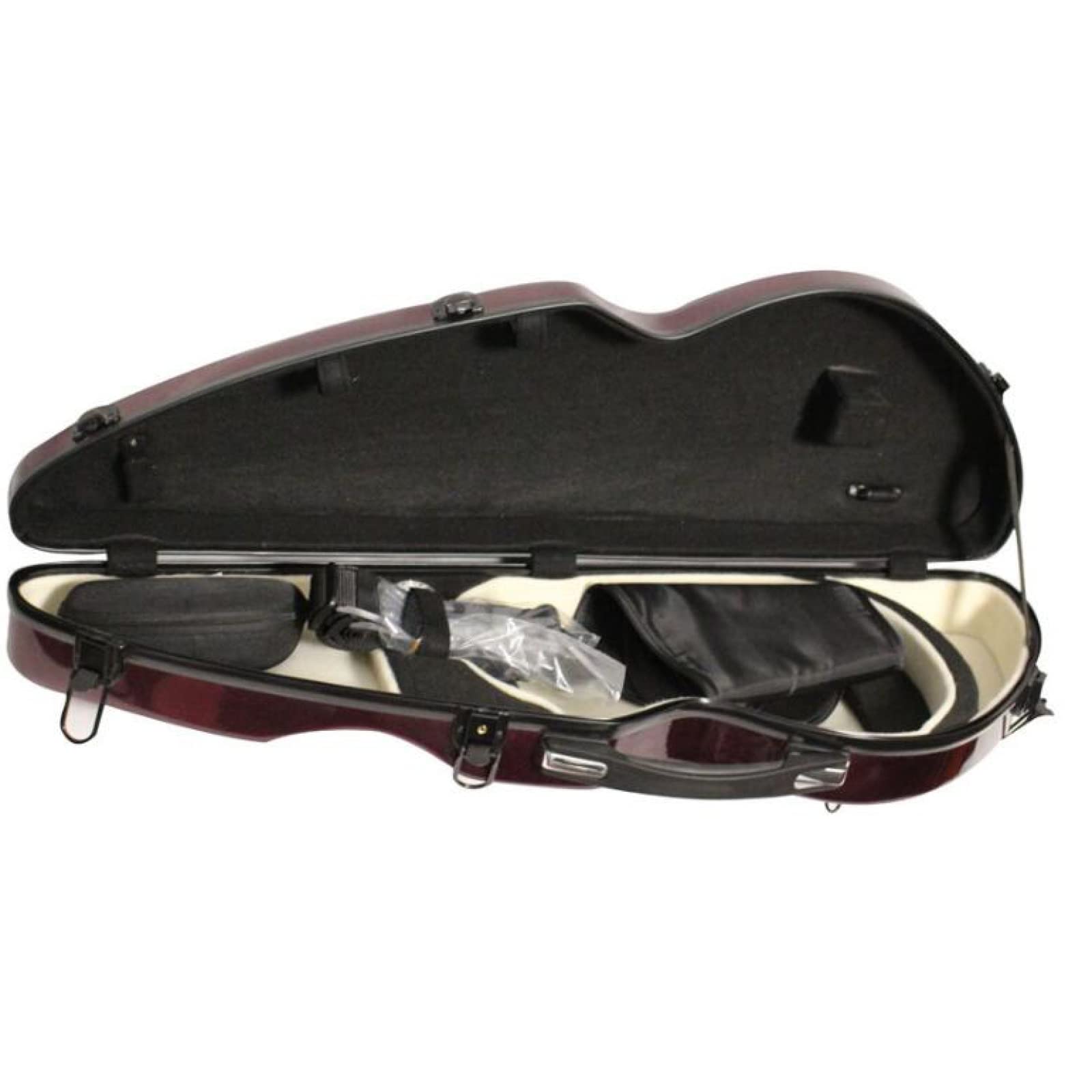 Estuche para Violín de Tamaño Completo 4/4 Carcasa Dura, con Higrómetro Estuche para Violín Profesional Felpa Fuerte Acero de Vidrio Interior con Correas de Mochila