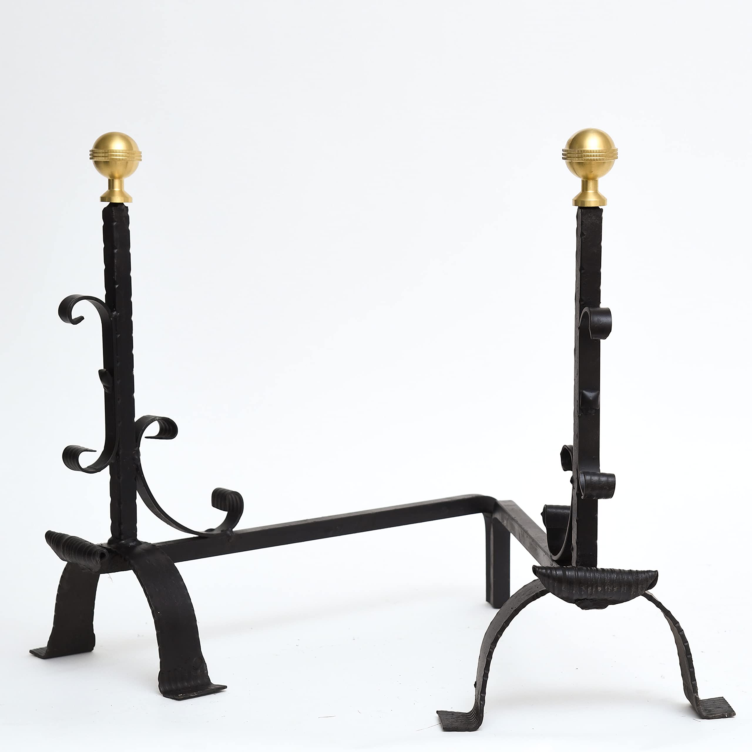 Set accessori camino completo, ferro forgiato con pomo,pesante