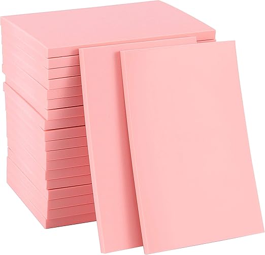 ZOENHOU 20 Pcs 4" x 6" Pink Soft Rubber Carving Blocks, Crafts Rubber Stamping Blanks, Linoleum Blocks for Printmaking