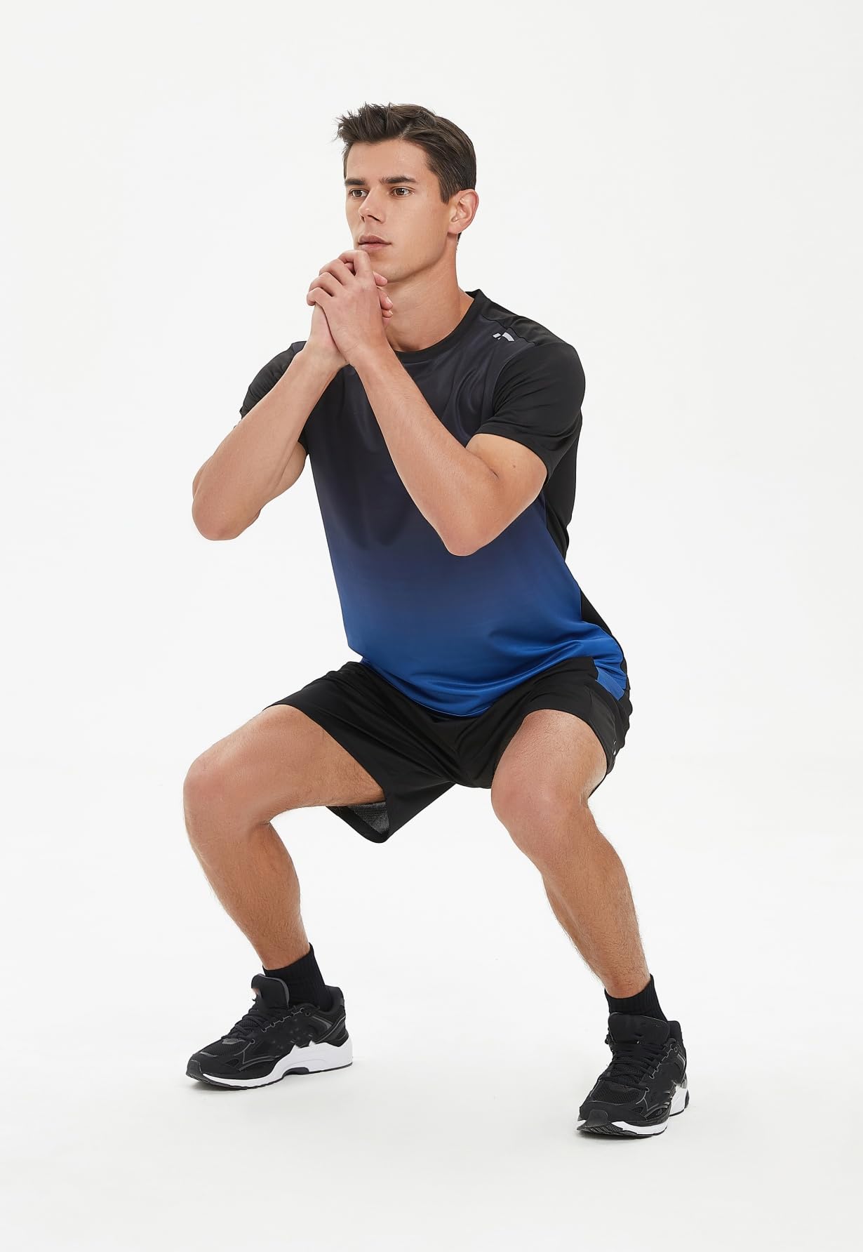 Tuta da uomo, 2 pezzi, estiva, da jogging, ad asciugatura rapida, funzionale, traspirante, per lo sport, maglietta e pantaloni corti, set comodo da uomo, per corsa, palestra