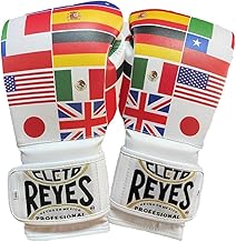 CLETO REYES Training Gloves with Premium Synthetic Leather Strap & Attached Thumb and Hook & Loop Closure, 12oz, Global Punch