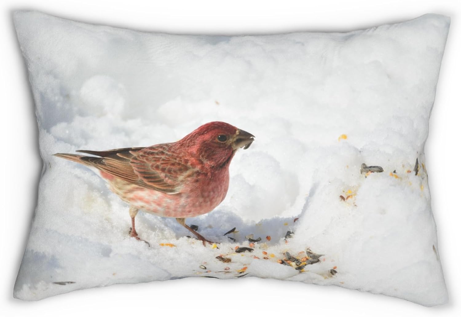 Cozy Winter Bird Lumbar Pillow | Home Decor, Gift for Nature Lovers, Holiday Accent Pillow, Cozy Living Room