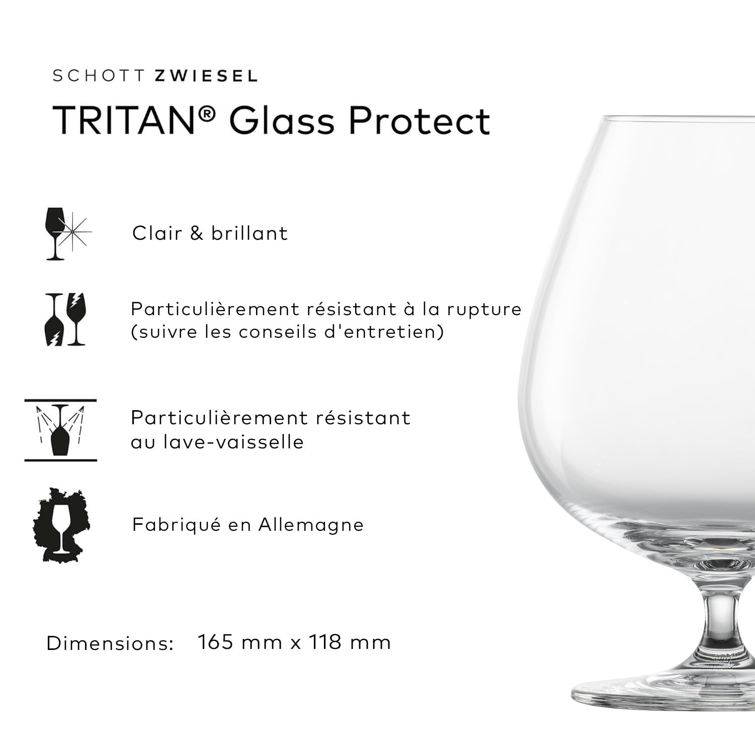 SCHOTT ZWIESEL Verre à Cognac XXL Bar Special (set de 4), verres raffinés pour le cognac, verre en cristal Tritan résistant au lave-vaisselle, fabriqué en Allemagne (art. n° 123633)