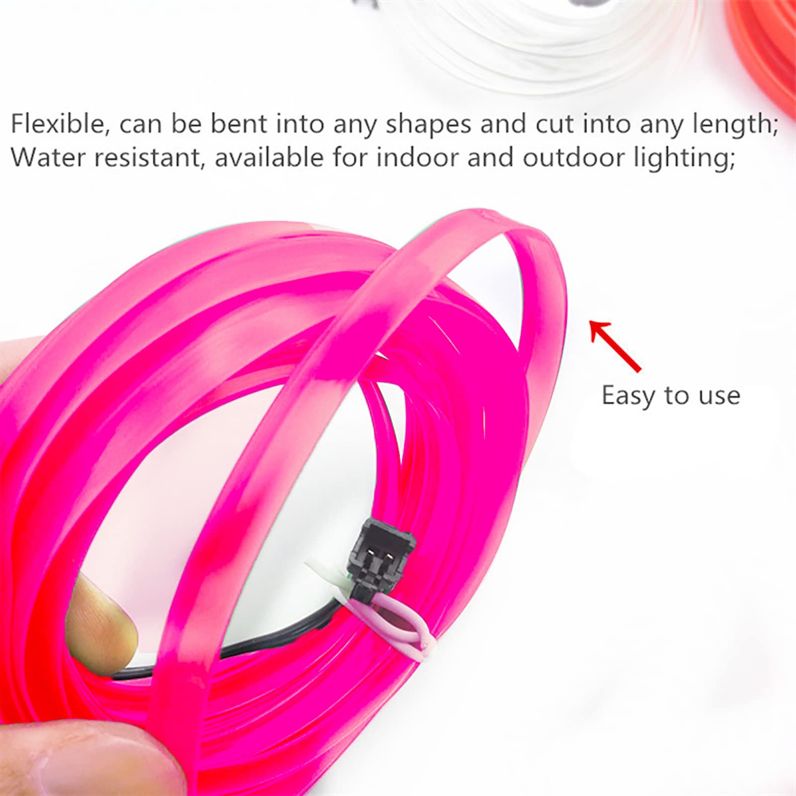 5 Meters Car Interior Lighting Auto LED Strip EL Wire Rope Auto Atmosphere Decorative Lamp Flexible Neon Light DIY