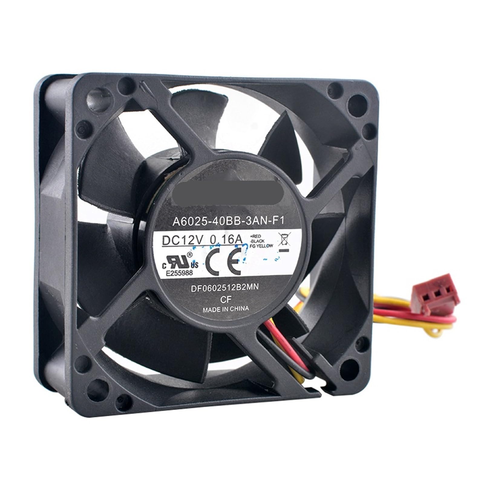 JJKKOZVQF Cooling Computer Fan 6cm 60mm DC12V 0.16A 3-Pin 60x60x25mm DF0602512B2MN