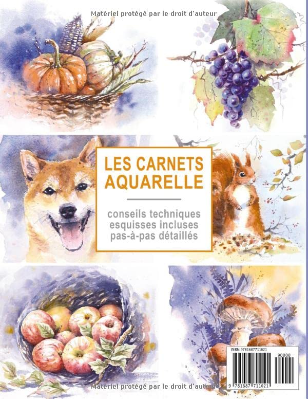 Les carnets aquarelle n°45: COULEURS D'AUTOMNE - 14 aquarelles à peindre en pas-à-pas